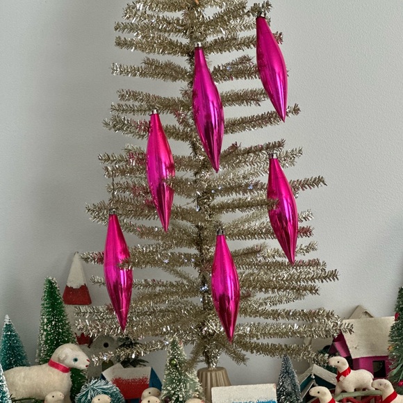 Pink Christmas Glass Ornaments Made in Poland - Picture 6 of 15